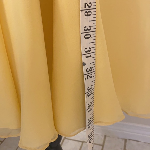 Flirty yellow Nadine cocktail dress fully beaded bodice with 3 spaghetti straps - Picture 6 of 14